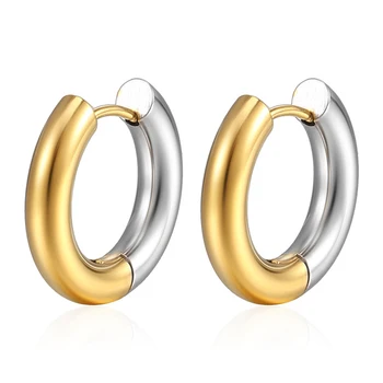 Новые серьги-кольца из нержавеющей стали серебристо-золотого цвета с круглой петлей Для мужчин и женщин, ювелирные изделия с гиперболой большого размера