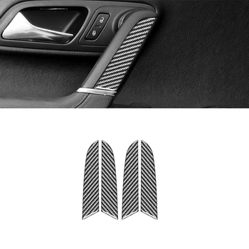 Для Volkswagen CC 2012-2018 Замена наклеек на внутреннюю дверную ручку из мягкого углеродного волокна, аксессуары для замены наклеек на внутреннюю дверную ручку