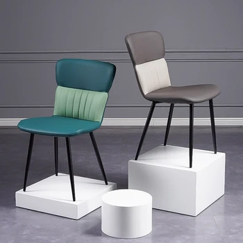 Уникальные кожаные обеденные стулья в скандинавском стиле, Роскошные удобные мягкие офисные обеденные стулья для гостиной, мебель для спальни Silla Comedor