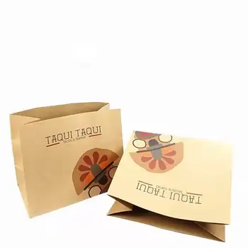 пакет из крафт-бумаги для ланча с индивидуальным логотипом на вынос