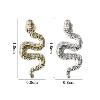Брелоки для ногтей в виде змейки Кусочки нейл-арта в виде змеи Наклейки для нейл-арта из сплава Декор для ногтей E74C