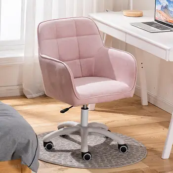 Игровое кресло Розовое Компьютерное Офисное Продвижение Лифт Gamer Nordic Вращение на 360 градусов Домашнее Кресло Для спальни Прическа Бархатные Стулья