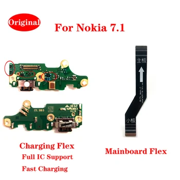 Для Nokia 7.1 Оригинальный USB-порт для зарядки, микрофон, датчик интерфейса Type-C, разъем для платы, Гибкий кабель материнской платы