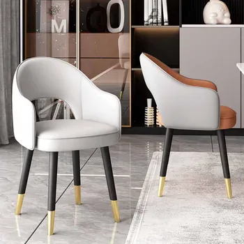 Современная классика, обеденный стул с подлокотниками в итальянском стиле, кресло для отдыха в гостиной, низкая спинка, Silla Comedor Мебель для дома
