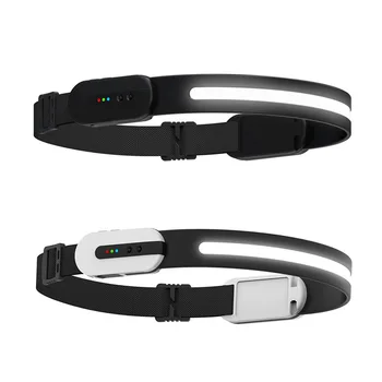 Аварийный фонарик USB COB, совместимый с Bluetooth, налобные фонарики с волновой индукцией, ультралегкие для пеших прогулок на открытом воздухе