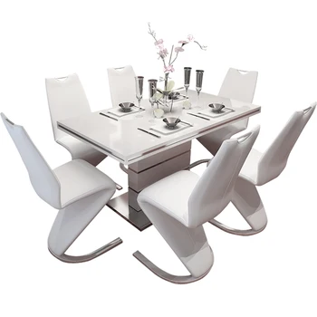 современная мебель для столовой Обеденный стол и 6 стульев Со столешницей из Дерева Современная дизайнерская мебель для гостиной