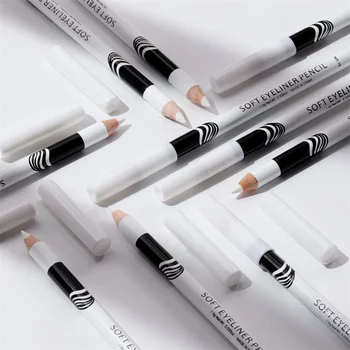12Pcs Eyelid Lying Silkworm Pen White High-Gloss Eyeliner With Matte Wood Stick хайлайтер для лица iluminador maquillaje палетка