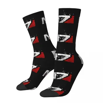 Забавные Мужские Носки Distressed N7 Vintage Harajuku Mass Effect Game Hip Hop Novelty Crew Crazy Sock Подарочный Узор С Принтом