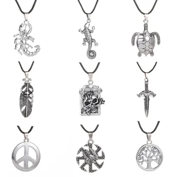 2019 Ожерелье в стиле хип-хоп для MenTree of life, ожерелье с подвеской в виде креста ящерицы, ожерелье с веревочной цепочкой, ожерелье для мужчин, украшения дружбы