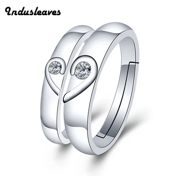 Ювелирные изделия Indusleaves Fashion Открытое кольцо для пары для мужчин, женщин, женщин, Обручальные кольца из Циркония и горного хрусталя, подарок для вечеринки