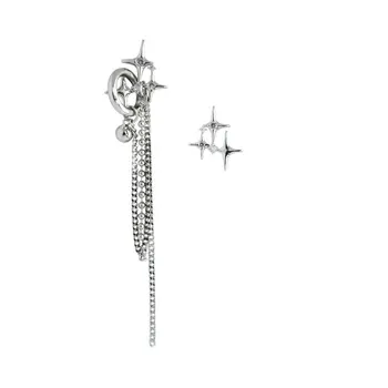 2023 Модные Серебряные серьги с кисточками в виде креста и звезды для женщин, Корейские серьги с четырехконечной звездой, ювелирные изделия для девочек