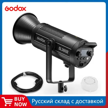 Godox SL300III 300W 5600K Белая версия Светодиодного видеосветильника Bowens Mount с балансировкой дневного света 2.4G Wireless X System Control с помощью приложения