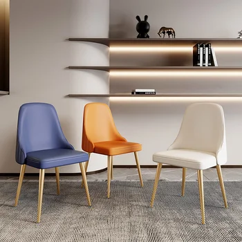 Роскошные Металлические стулья, Современные эргономичные стулья со спинкой в европейском стиле, Дизайнерские Удобные шезлонги, мебель для дома Salle Manger