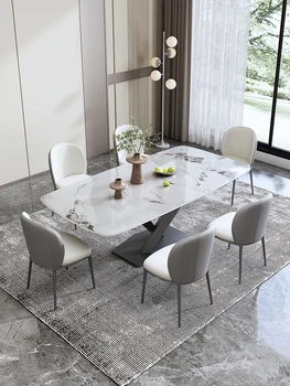 Обеденные столы и стулья Gun gray bright rock plate Итальянский минимализм роскошь современный дизайн по индивидуальному заказу оптовый стол