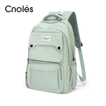 Cnoles, женский рюкзак, школьная сумка для студентов, 15,6-дюймовая Компьютерная сумка для ноутбука, сумки через плечо для мальчиков и девочек большой емкости