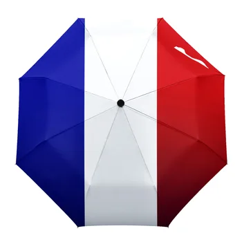 Французский национальный день в полоску, полностью автоматический мужской женский зонт, складной многофункциональный зонт от дождя, Зонтики
