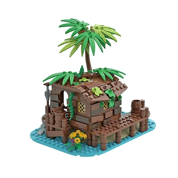 Комплект строительных блоков Pirate Shed MOC для 21322 Barracuda Bay Extension Island Beach Hut Кирпичная модель в пиратской тематике СДЕЛАЙ САМ, игрушка для детей в подарок