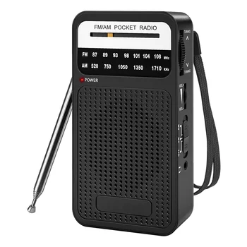 Карманный радиоприемник AM FM, транзисторный радиоприемник с громкоговорителем, разъемом для наушников, портативный радиоприемник для внутреннего и наружного использования