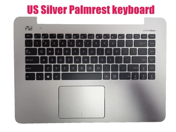 Серебристая клавиатура с подставкой для рук из США для Asus X455LF K455LF F455LF R455LF 90NB08L7-R31US0 13NB06B7AM0311 13N0-TJA0H11