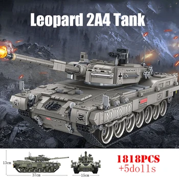 Военный немецкий основной боевой танк Leopard 2A4 Challenger II Строительные блоки Технический Солдат армии Второй мировой войны Кирпичи Игрушки для детей
