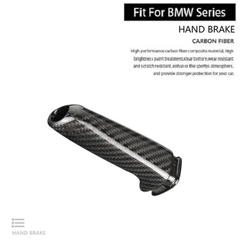 Подходит для BMW E81 F20 E90 F30 крышка ручного тормоза из натурального углеродного волокна, модификация интерьера автомобиля, декоративная отделка