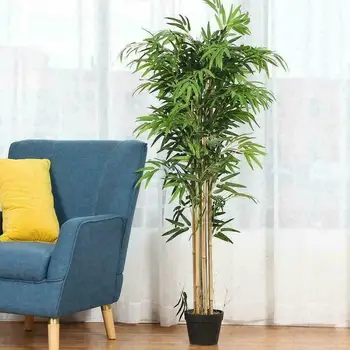 Современное имитационное бамбуковое пластиковое уличное дерево, искусственное растение, яркий привлекательный искусственный бамбук для офиса