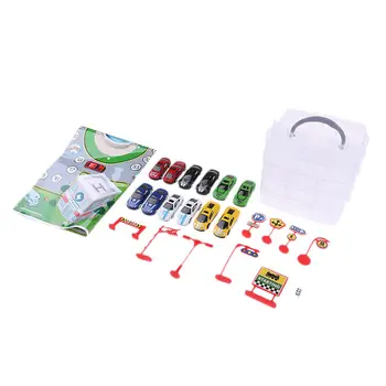 Детский развивающий ящик-органайзер для хранения автомобилей, игрушка для парковки Mini