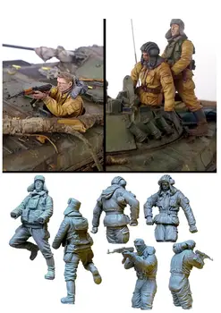 [tuskmodel] набор фигурок из смолы в масштабе 1 35 Современных российских солдат-танкистов