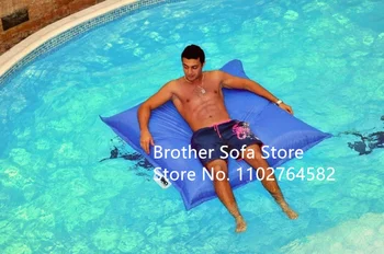 ТЕМНО-СИНИЙ водонепроницаемый мешок для фасоли с большой подушкой, плавающий мешок для фасоли для бассейна, Квадратный мешок для сидения XXL в помещении и на улице