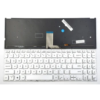 Новая Клавиатура для ноутбука Asus Vivobook X512 X512D X512DA X512F X512FA X512J X512JA X512U Серебристого Цвета Из США С Подсветкой Без Рамки