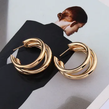 Модные элегантные металлические серьги-кольца 2020 года, Винтажные золотые серьги, модные Корейские ювелирные изделия Brincos