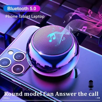 Мини-динамик Bluetooth с микрофоном, Беспроводная звуковая коробка TWS, музыкальный сотовый телефон HiFi, планшет, Металлический Громкоговоритель, Спортивный Портативный Сабвуфер