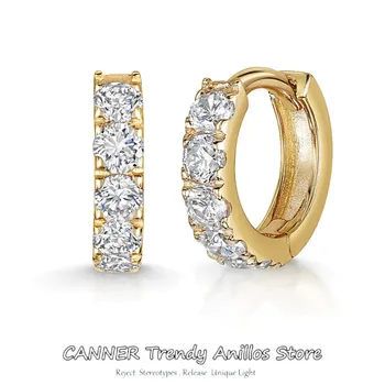 CANNER, 1 шт., очаровательные серьги-кольца с циркониевой веткой для женщин, серебряные блестящие серьги 925 пробы, ювелирные аксессуары для помолвки, подвески