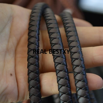 D080 5 м/лот приблизительно 8*5,2 мм черно-коричневые плетеные широкие кожаные шнуры для изготовления браслетов кожаные струны полоски шнуры для ремешков diy