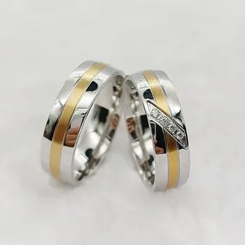 Обручальные кольца для пар от западного дизайнера, высококачественное серебро, золото, двухцветные украшения из нержавеющей стали, кольцо для влюбленных на палец