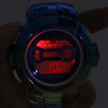 Модные цифровые часы Портативные водонепроницаемые спортивные Детские часы с подсветкой
