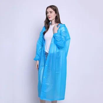 Мода 2021 года EVA Утолщенное Водонепроницаемое Дождевик-Пончо Женское Мужское Дождевик для взрослых Прозрачная Походная Дождевиковая одежда