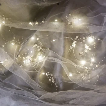 Жемчужные светодиодные гирлянды из медной проволоки с батарейным питанием / USB, Перламутровые гирлянды для свадьбы, домашней вечеринки, Рождественские украшения