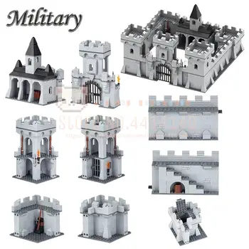 Креативная архитектура военного замка MOC Строительные блоки DIY Сборка сцены военной базы Кирпичи Развивающие игрушки для детей в подарок