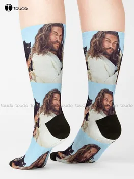 Носки Jason Momoa, мужские спортивные носки, Мультяшные удобные носки для уличного скейтбординга Best Girls, уличная одежда с цифровой печатью 360 °