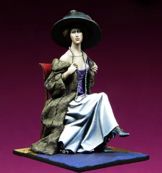Масштаб 1/24, 75 мм, европейская женская аристократка, неокрашенные миниатюры, набор моделей из смолы, фигурка, бесплатная доставка