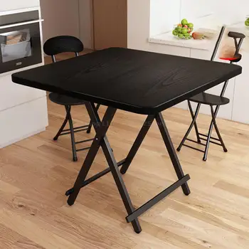 Портативный складной стол Современный простой обеденный стол для гостиной, набор мебели из массива дерева, кухонный стол для ресторана, Складной стул