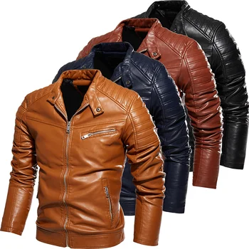 Новое мужское осенне-зимнее мужское высококачественное модное пальто, кожаная куртка в мотоциклетном стиле, мужские деловые повседневные куртки для мужчин