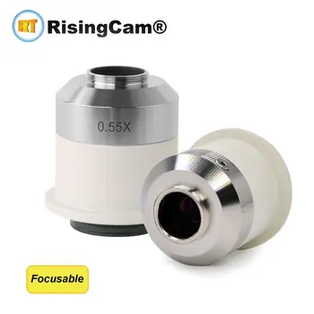 Фокусируемый адаптер камеры микроскопа с креплением 0.55X C, совместимый с тринокулярным микроскопом Nikon