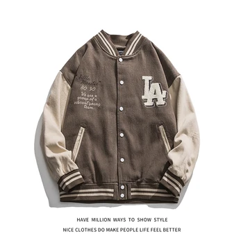 2021 НОВАЯ модная весенне-осенняя женская бейсбольная куртка с вышивкой LA, мужское пальто, унисекс, университетская куртка-бомбер в стиле Boyfiend