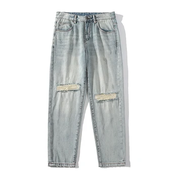 High Street tide, новые весенне-летние джинсы с прямыми штанинами, мужские брюки, длинные брюки, мужские