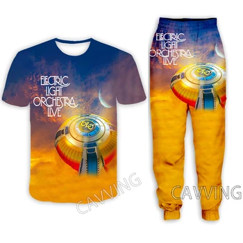 Повседневная футболка с 3D-принтом Electric Light Orchestra ELO + брюки для бега, брюки, костюмная одежда, женские / Мужские комплекты, костюмная одежда