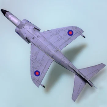 Истребитель British Sea Harrier Бумажная модель стерео самолета 