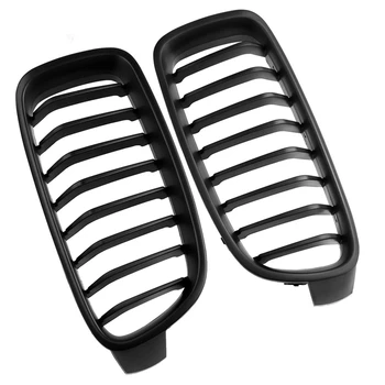 4X Решетка радиатора F30, Решетка радиатора почек переднего капота Для BMW 3 серии F30 F31 F35 2012-2018 (Одинарная планка матово-черная)