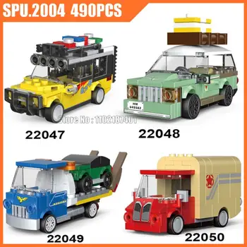 22047-50 490шт 4в1 Технический симпатичный внедорожник, внедорожный грузовик, Строительные блоки, игрушечный кирпич